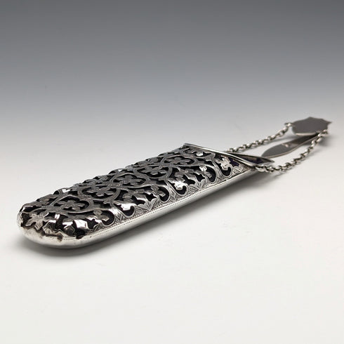 1901 年英國古董純銀 Chatelaine 眼鏡盒 Hilliard and Thomason